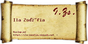Ila Zsófia névjegykártya
