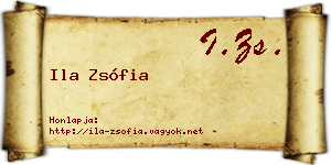 Ila Zsófia névjegykártya