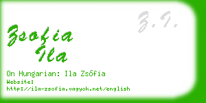 zsofia ila business card